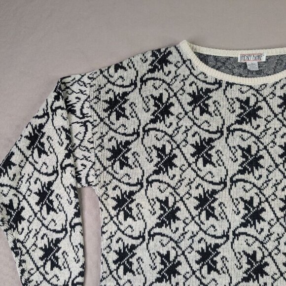 Lindsey Blake Sweater Wonens  Ramie Blend Patterned Pullover - Picture 2 of 5